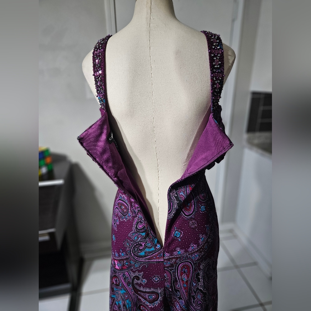 Cachet Purple Paisley Maxi Dress NWOT Size 4 - Picture 7 of 8